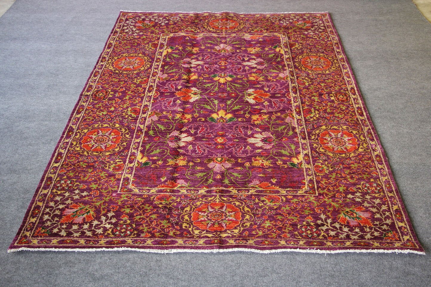 Luxury Purple Vintage Floral Rug – Persian Style Handwoven Area Rug