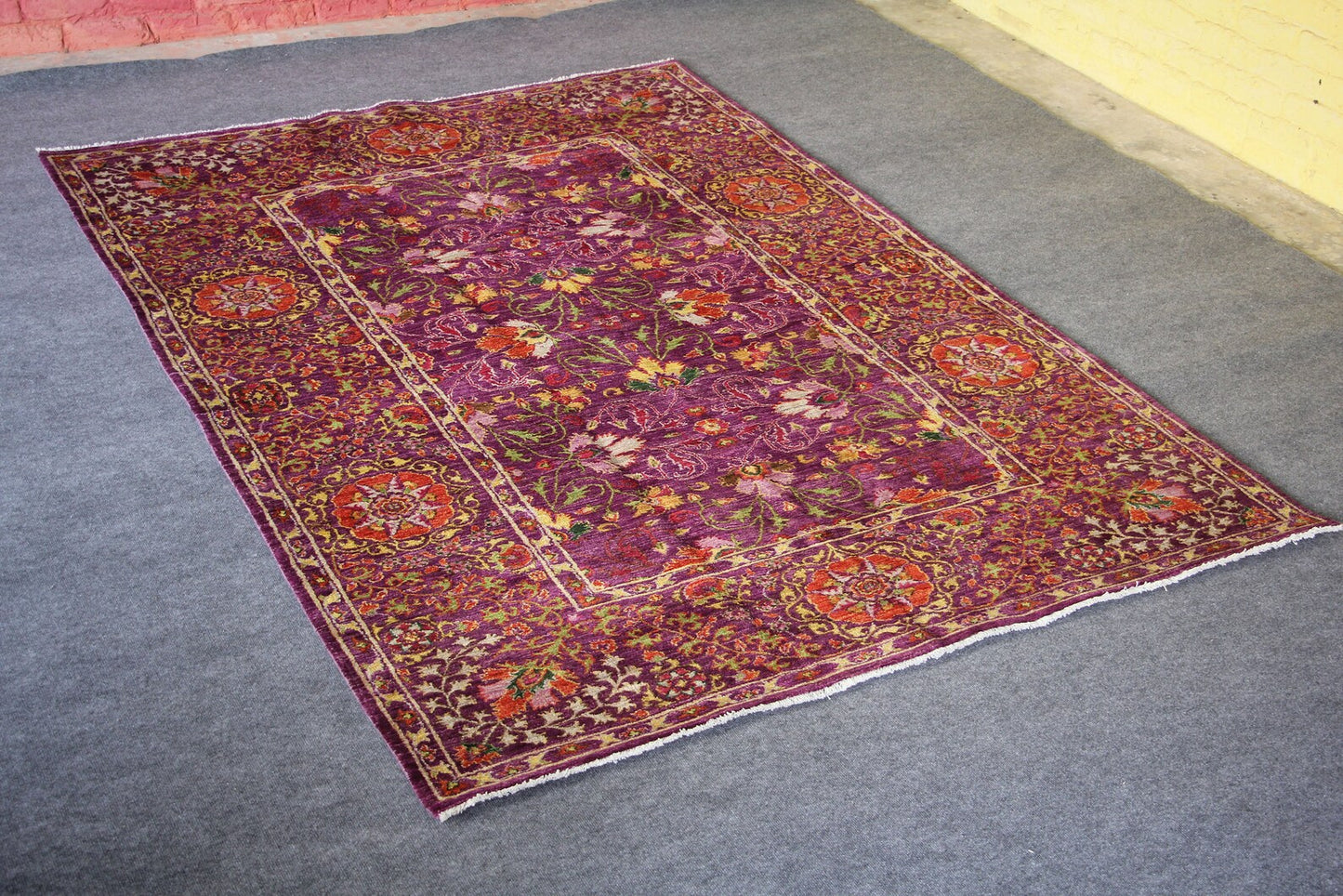 Luxury Purple Vintage Floral Rug – Persian Style Handwoven Area Rug